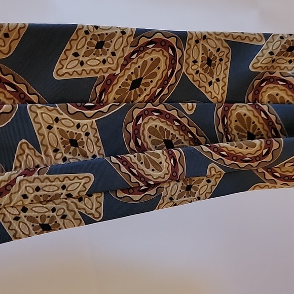 Designer Christian Dior Monsieur Blue Patterned Tie 100% Silk Made in Italy - Picture 16 of 16